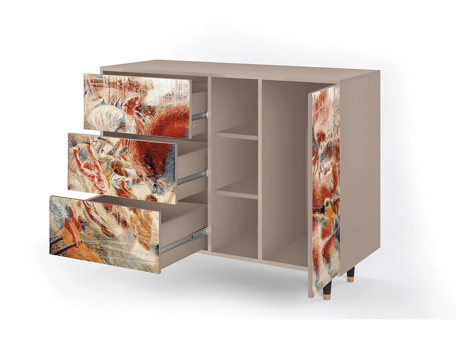 Credenza - 125x98x48 cm - BS2 - The City Rises, Latte