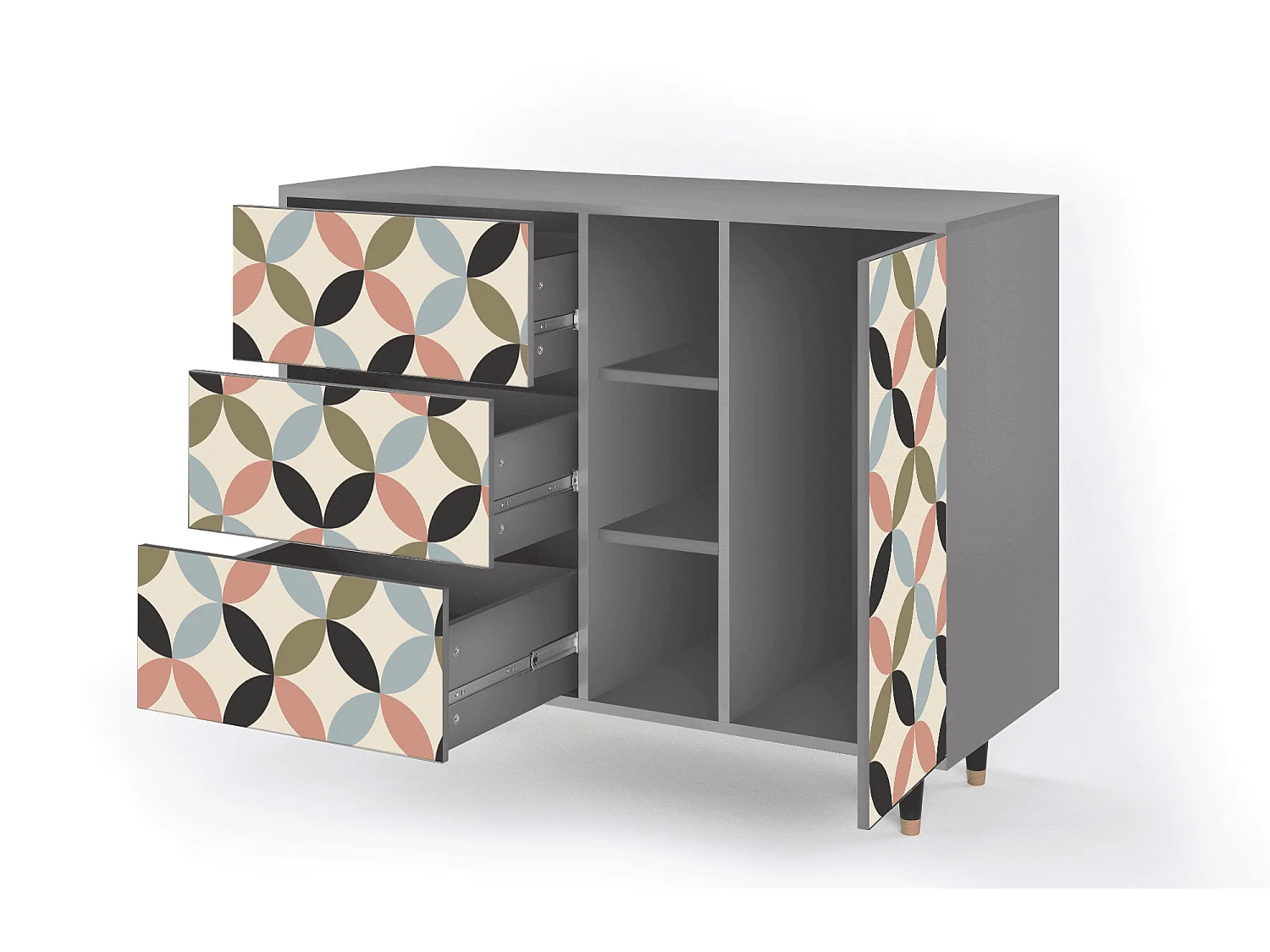 Sideboard - 125x98x48 cm - BS2 - Butterfly Effect, Grau
