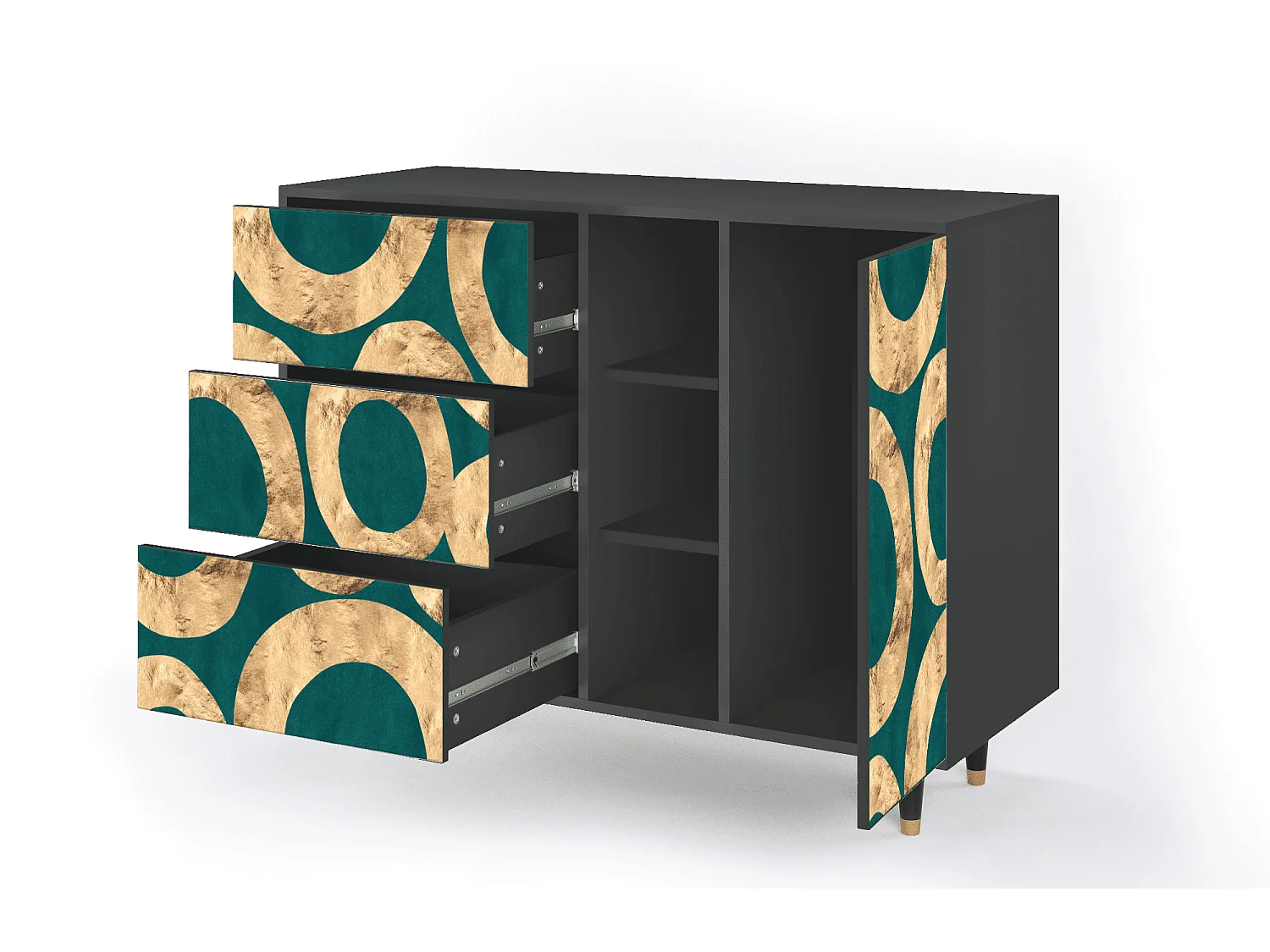 Dressoir - 125x98x48 cm - BS2 - Zircon Sphere, Antraciet