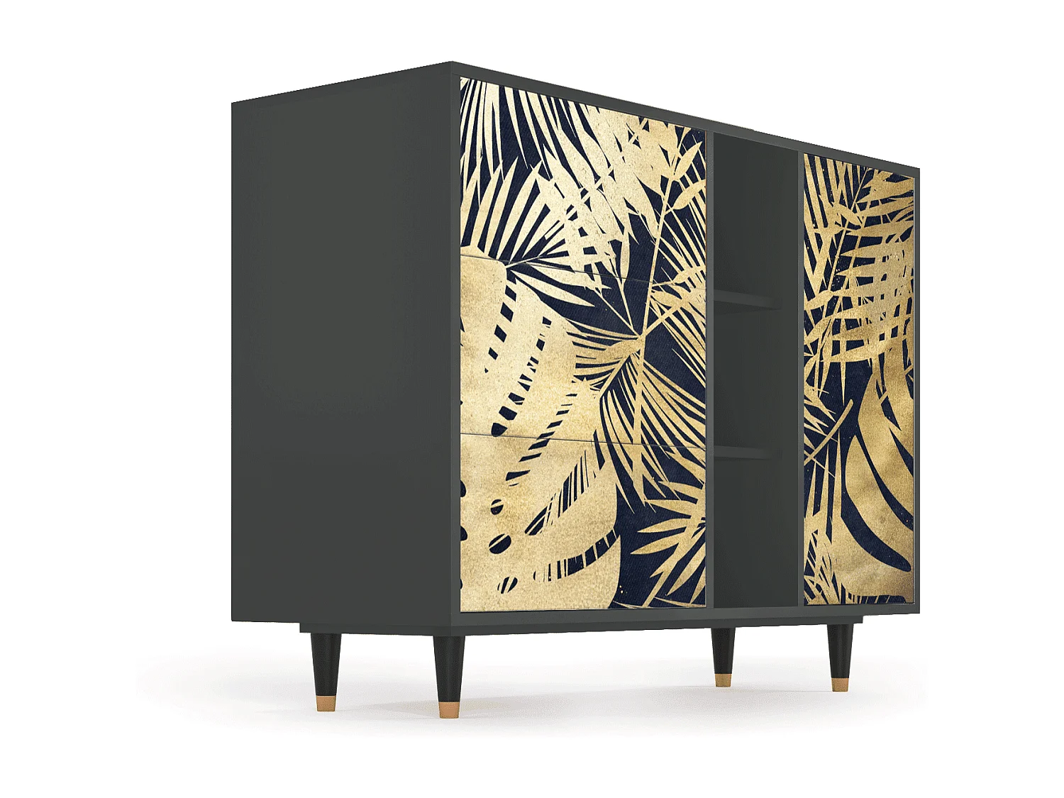 Aparador - 125x98x48 cm - BS2 - Jungle Vibes, Antracita