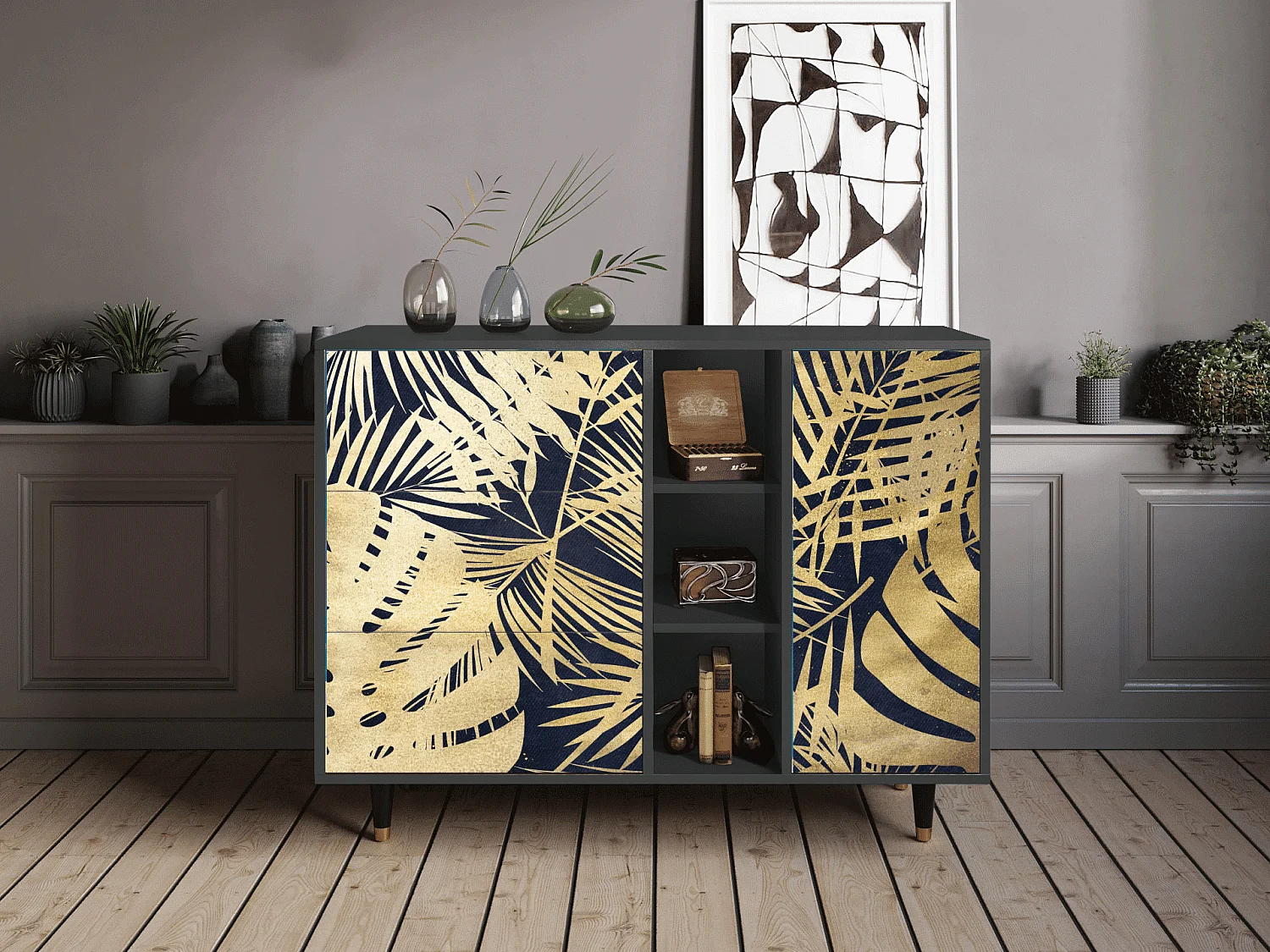 Buffet - 125x98x48 cm - BS2 - Jungle Vibes, Anthracite