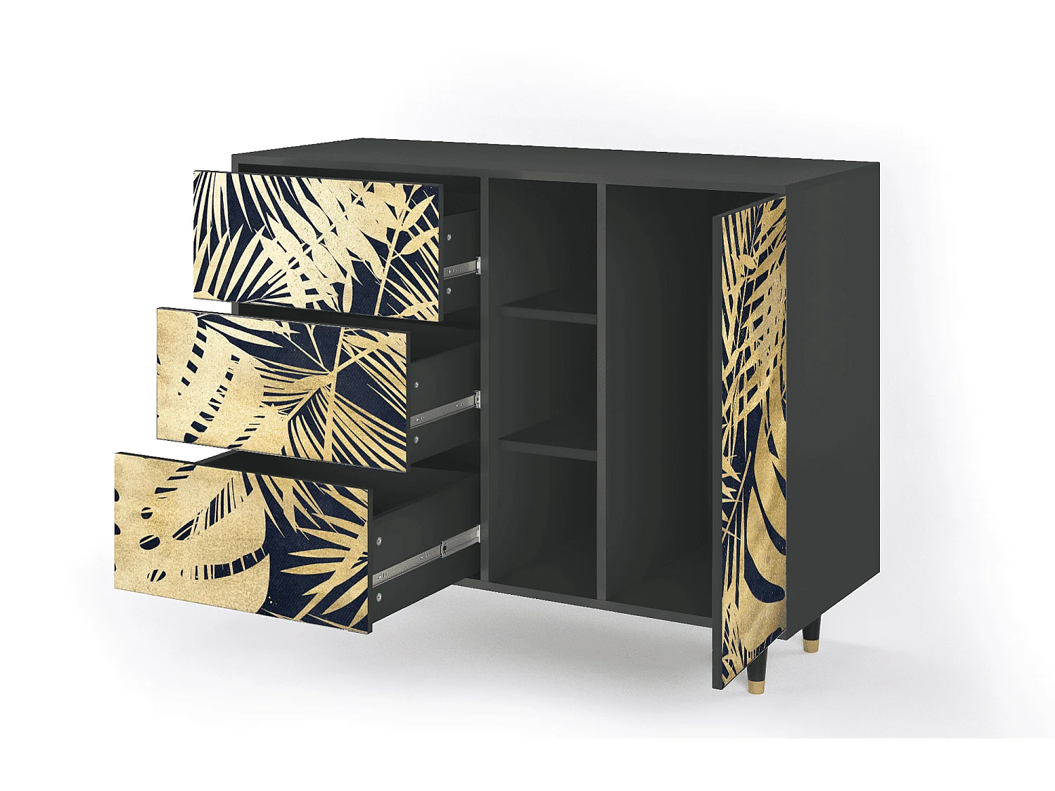 Buffet - 125x98x48 cm - BS2 - Jungle Vibes, Anthracite