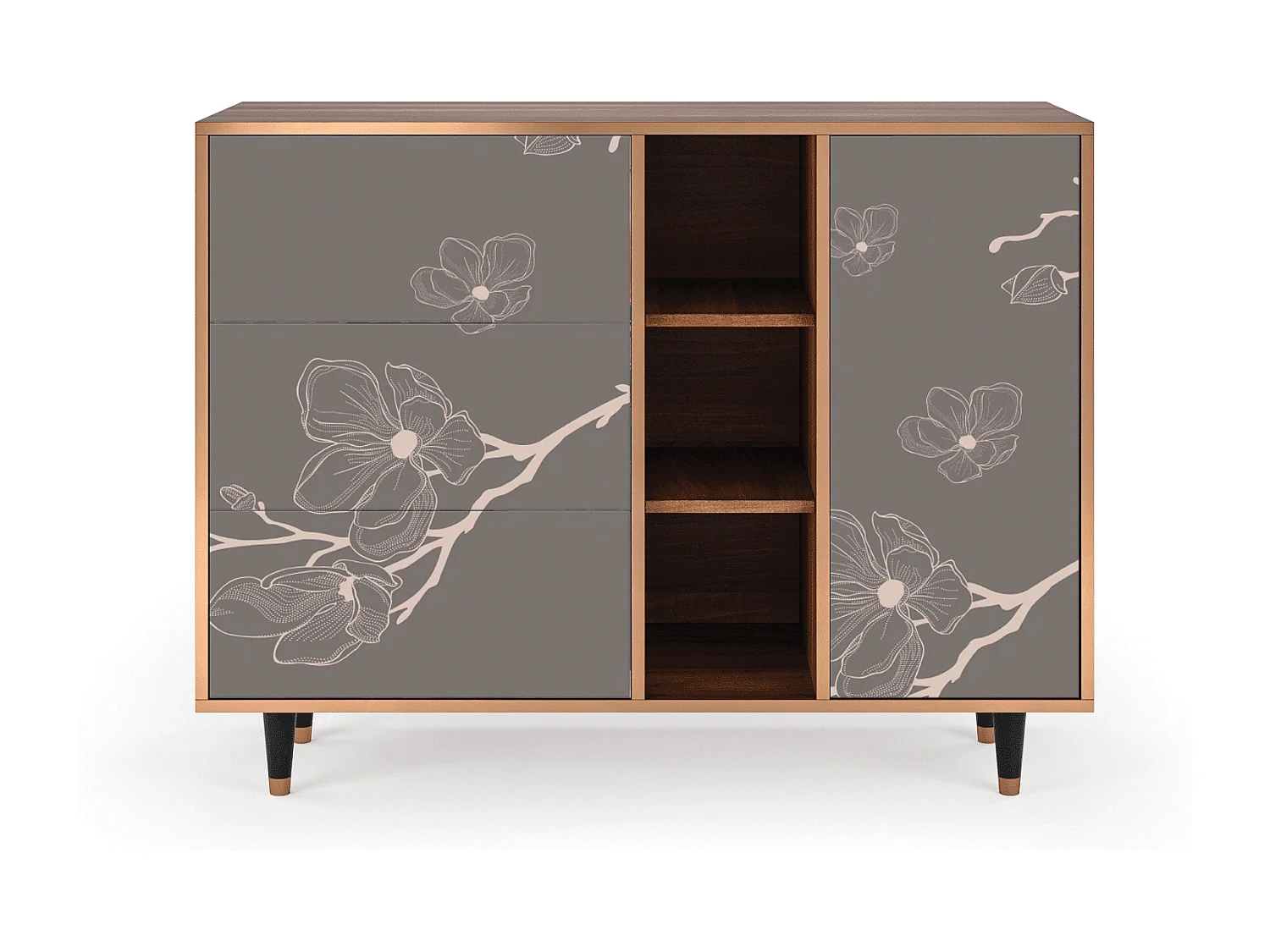 Buffet - 125x98x48 cm - BS2 - Cherry Blossom, Noyer