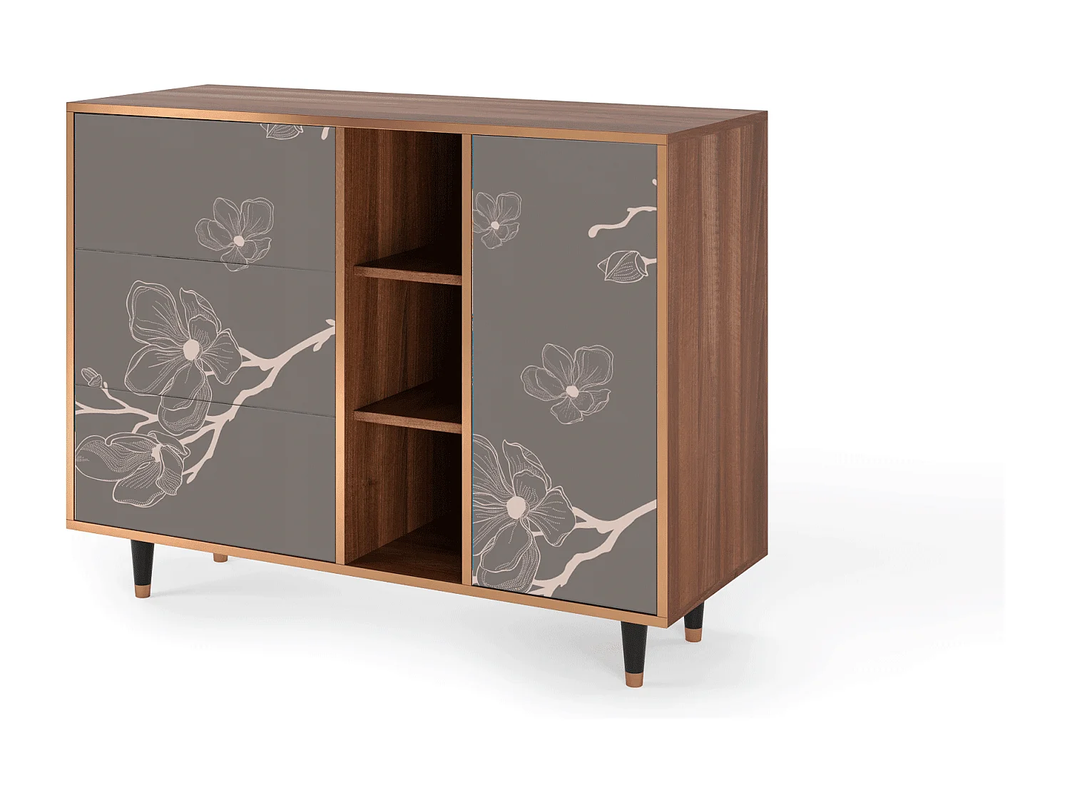 Buffet - 125x98x48 cm - BS2 - Cherry Blossom, Noyer