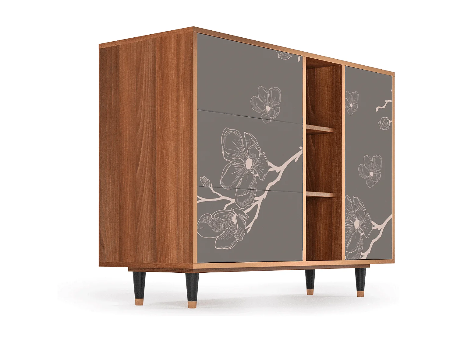 Buffet - 125x98x48 cm - BS2 - Cherry Blossom, Noyer