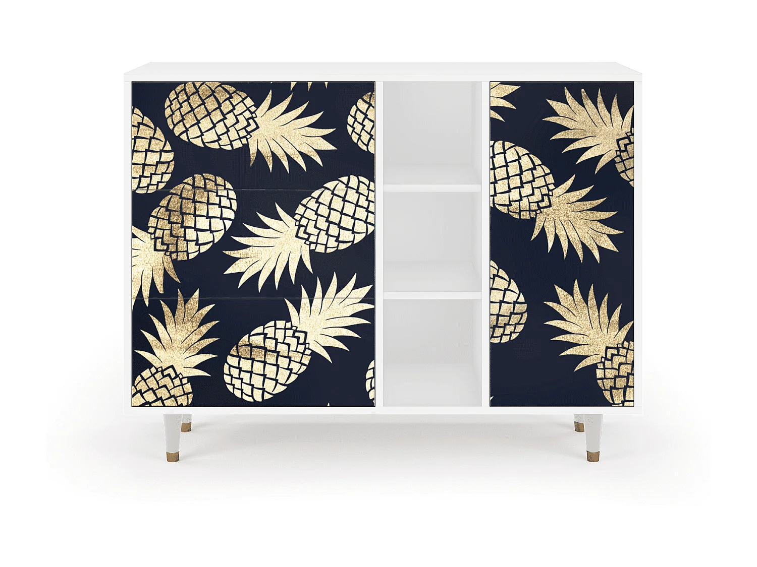 Sideboard - 125x98x48 cm - BS2 - Sunny Pineaple, Weiß