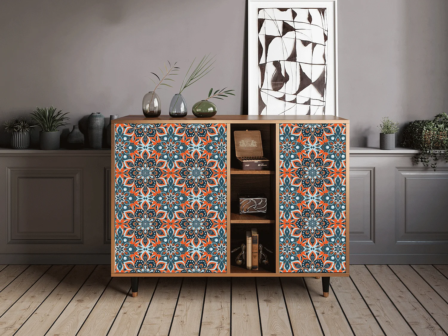 Buffet - 125x98x48 cm - BS2 - Fire Beetle, Noyer