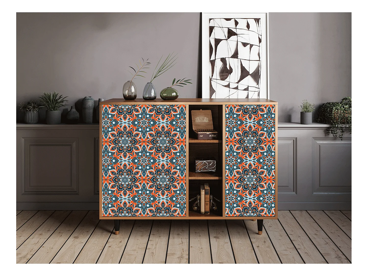 Credenza - 125x98x48 cm - BS2 - Fire Beetle, Noce