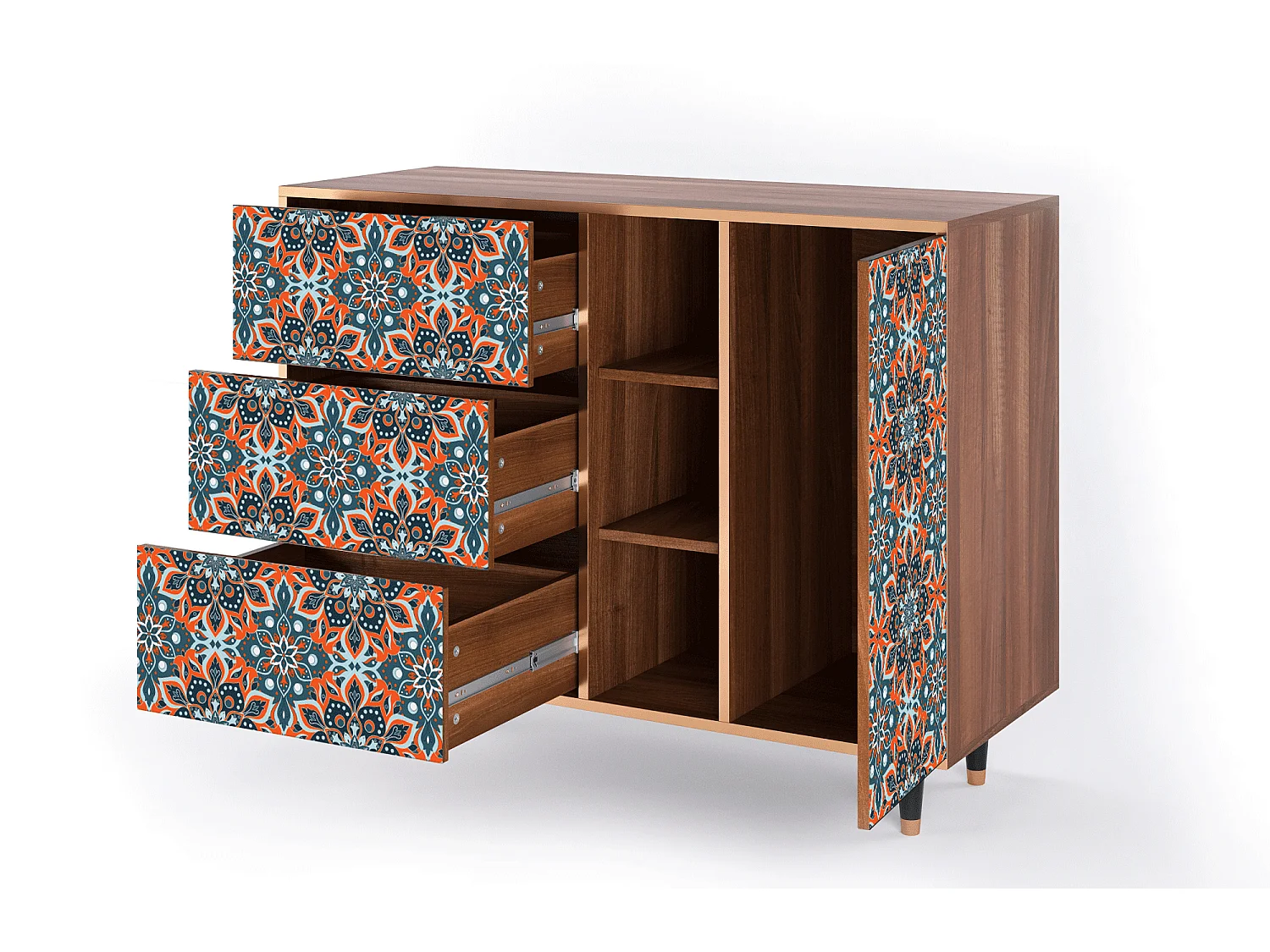 Buffet - 125x98x48 cm - BS2 - Fire Beetle, Noyer