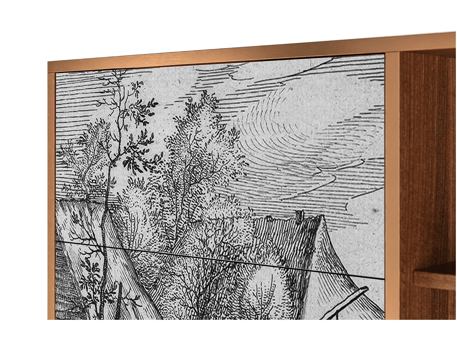 Dressoir - 125x98x48 cm - BS2 - Farms in a Village, Walnoot