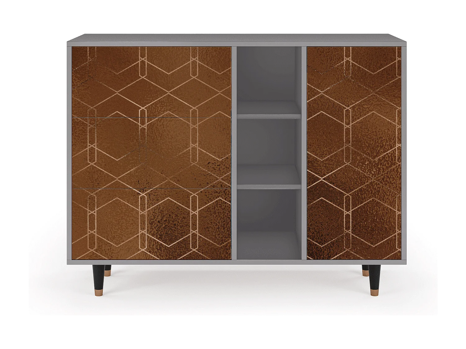 Credenza - 125x98x48 cm - BS2 - Chocolate Bar, Grigio