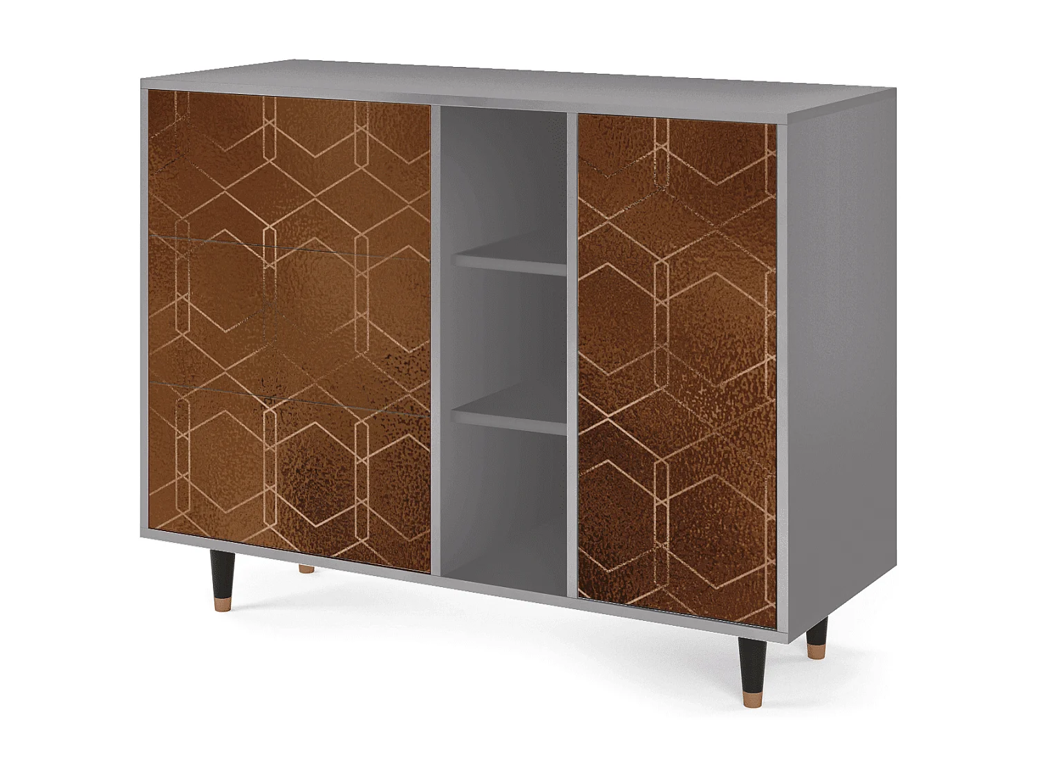 Credenza - 125x98x48 cm - BS2 - Chocolate Bar, Grigio