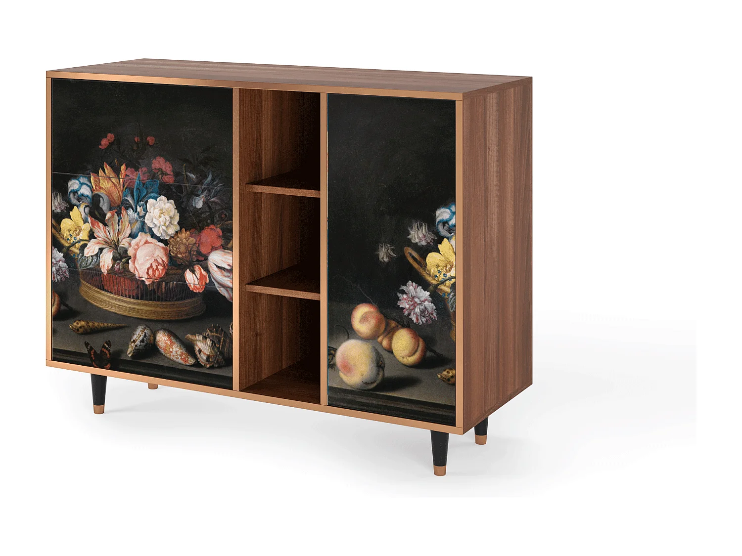 Aparador - 125x98x48 cm - BS2 - Still Life with Flowers, Nogal