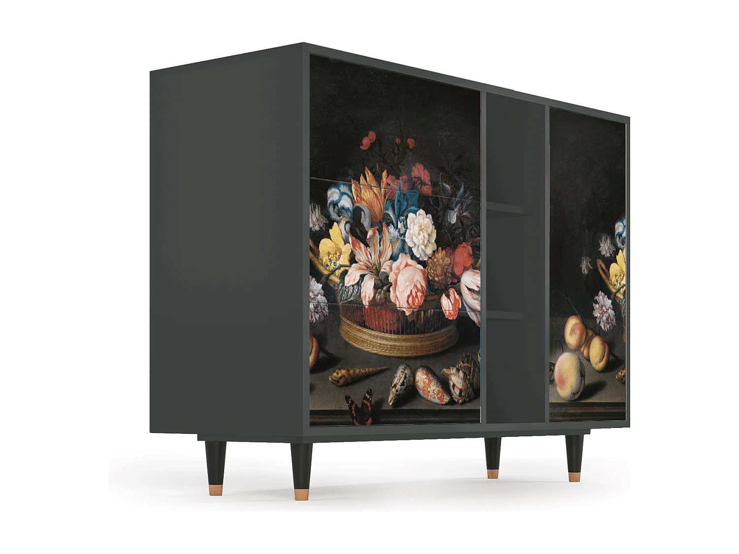 Aparador - 125x98x48 cm - BS2 - Still Life with Flowers, Nogal