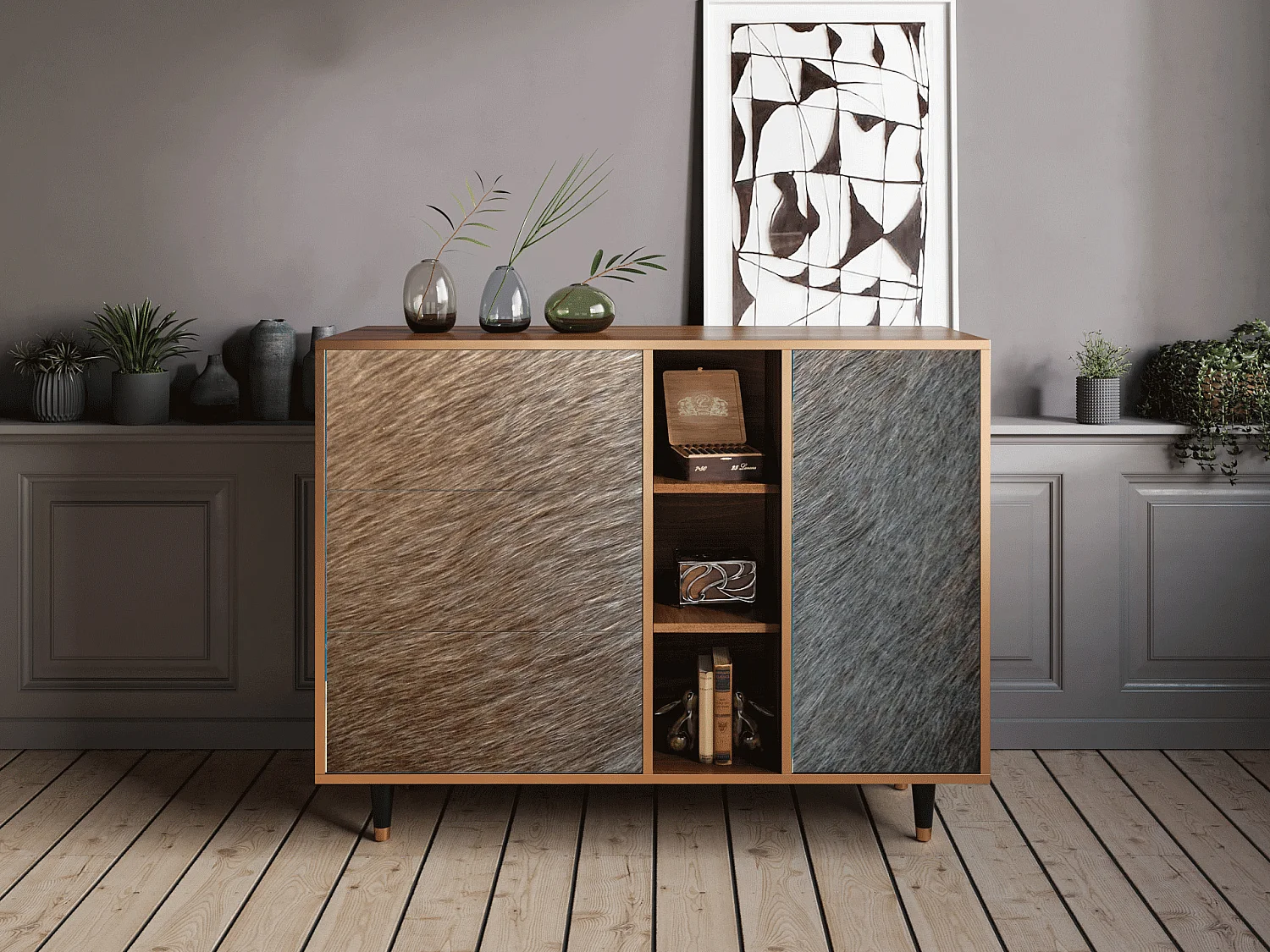 Buffet - 125x98x48 cm - BS2 - Peanut Hair, Noyer