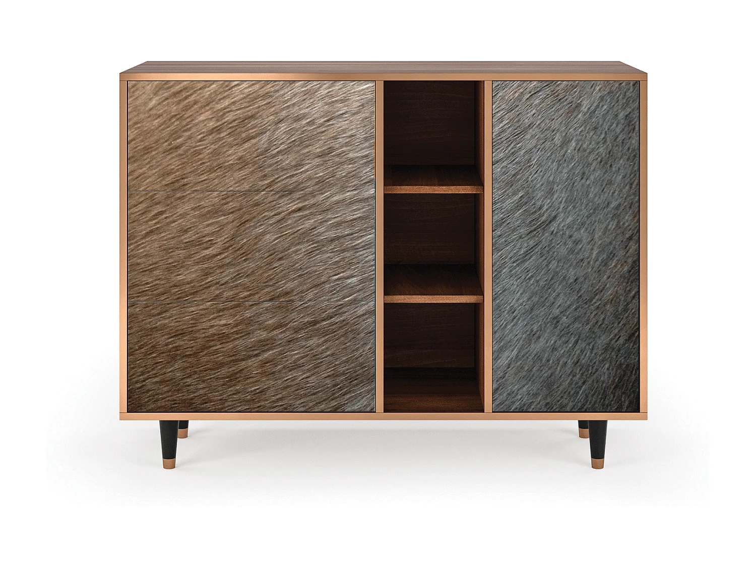 Buffet - 125x98x48 cm - BS2 - Peanut Hair, Noyer