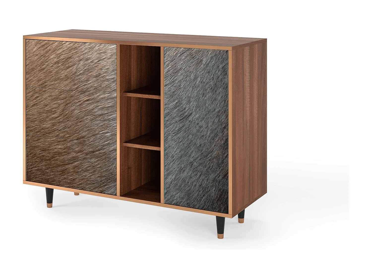 Buffet - 125x98x48 cm - BS2 - Peanut Hair, Noyer