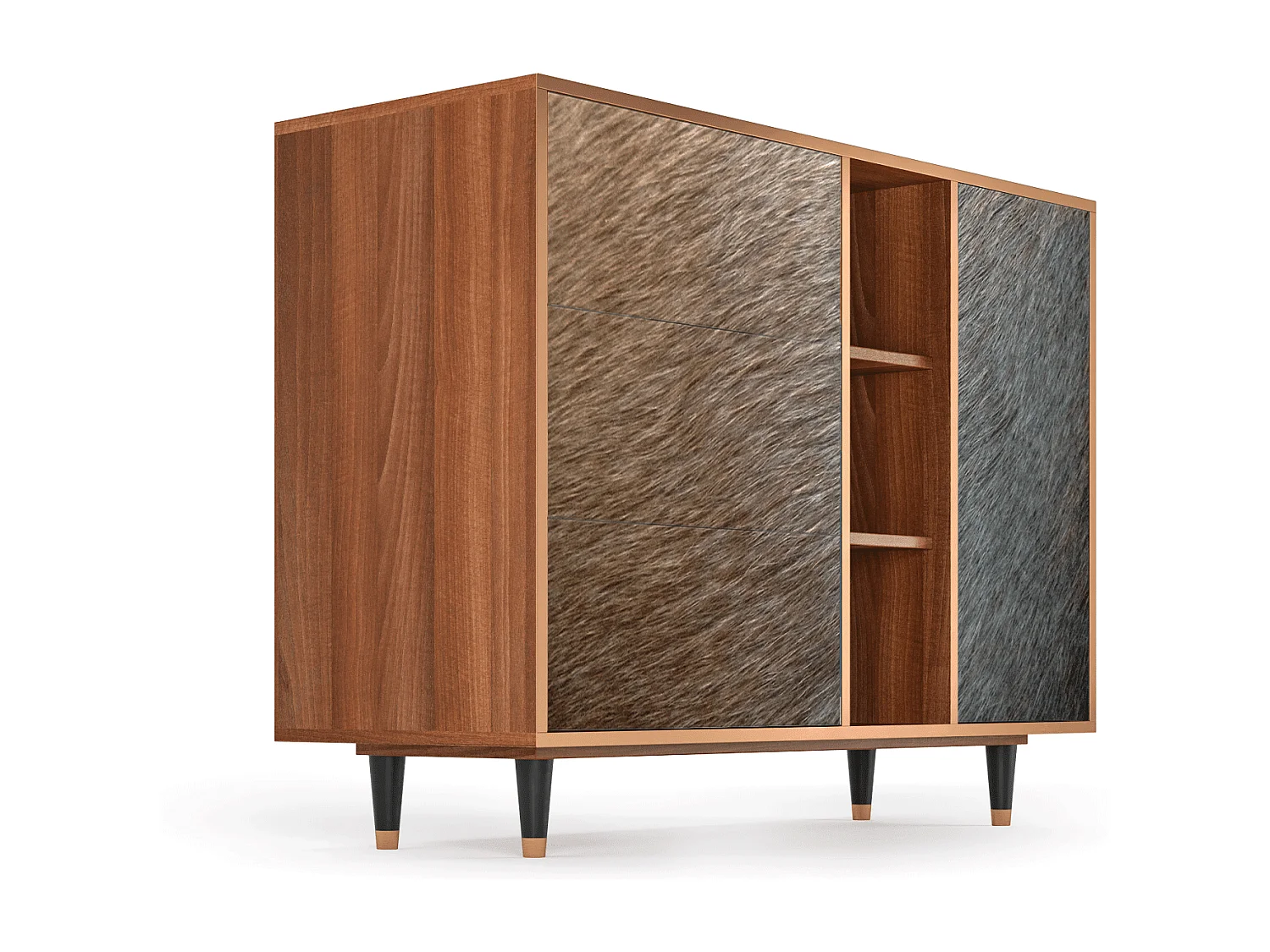 Buffet - 125x98x48 cm - BS2 - Peanut Hair, Noyer