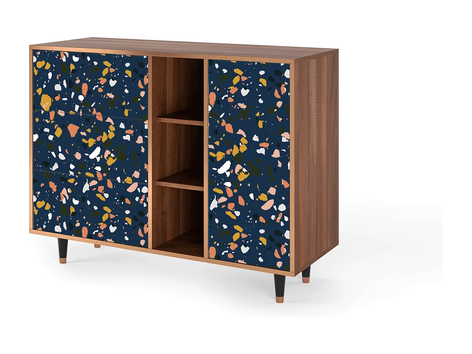 Credenza - 125x98x48 cm - BS2 - Night Sky Langhterns, Noce
