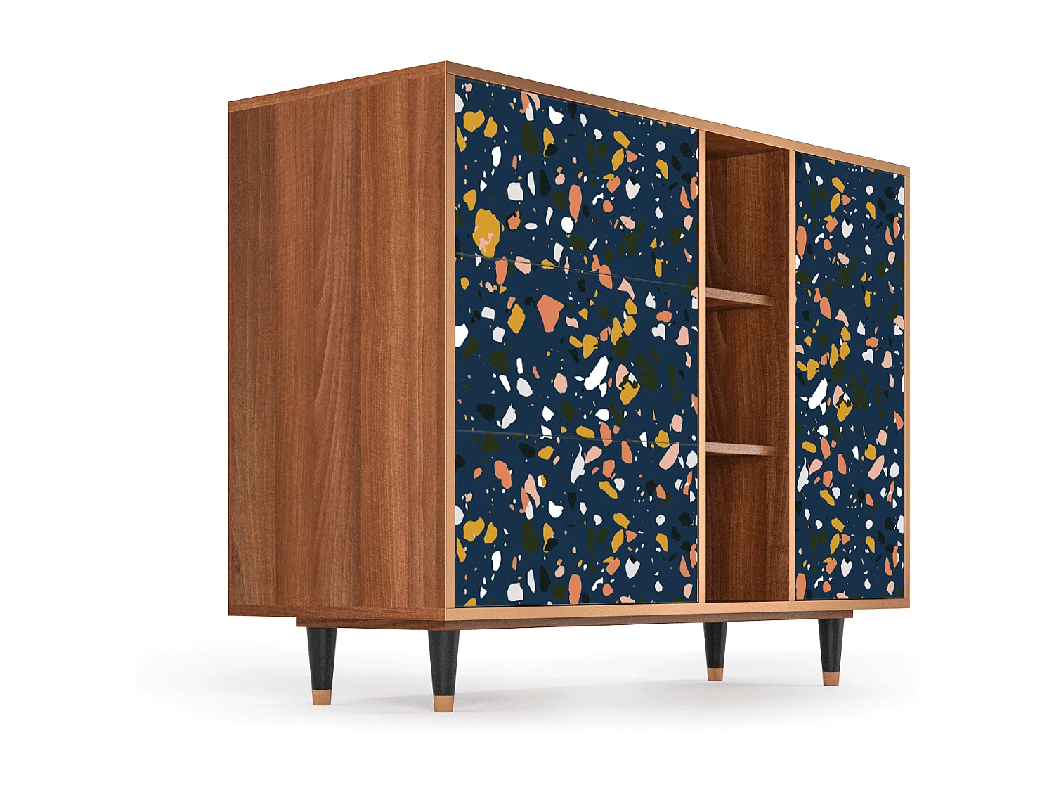 Credenza - 125x98x48 cm - BS2 - Night Sky Langhterns, Noce