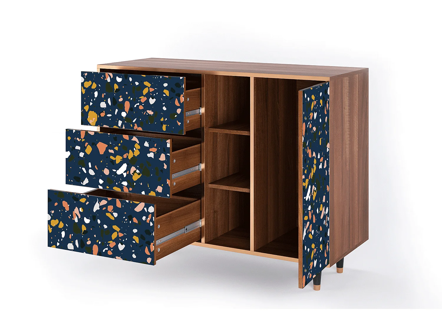 Credenza - 125x98x48 cm - BS2 - Night Sky Langhterns, Noce