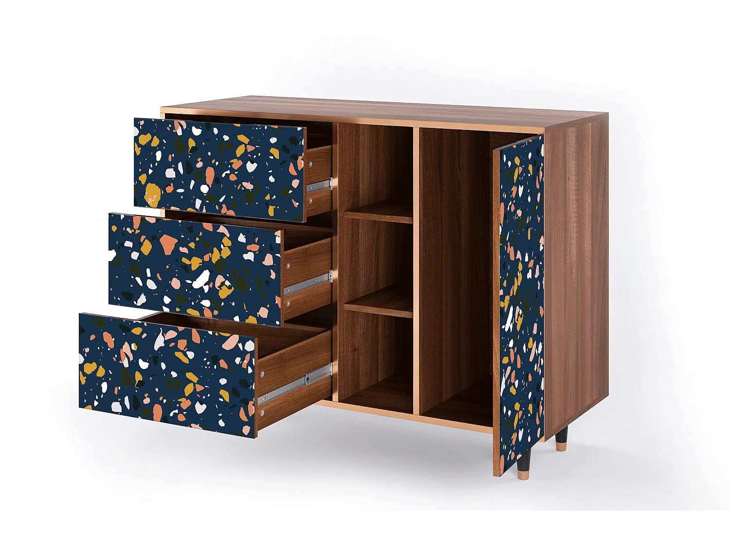 Buffet - 125x98x48 cm - BS2 - Night Sky Langhterns, Noyer