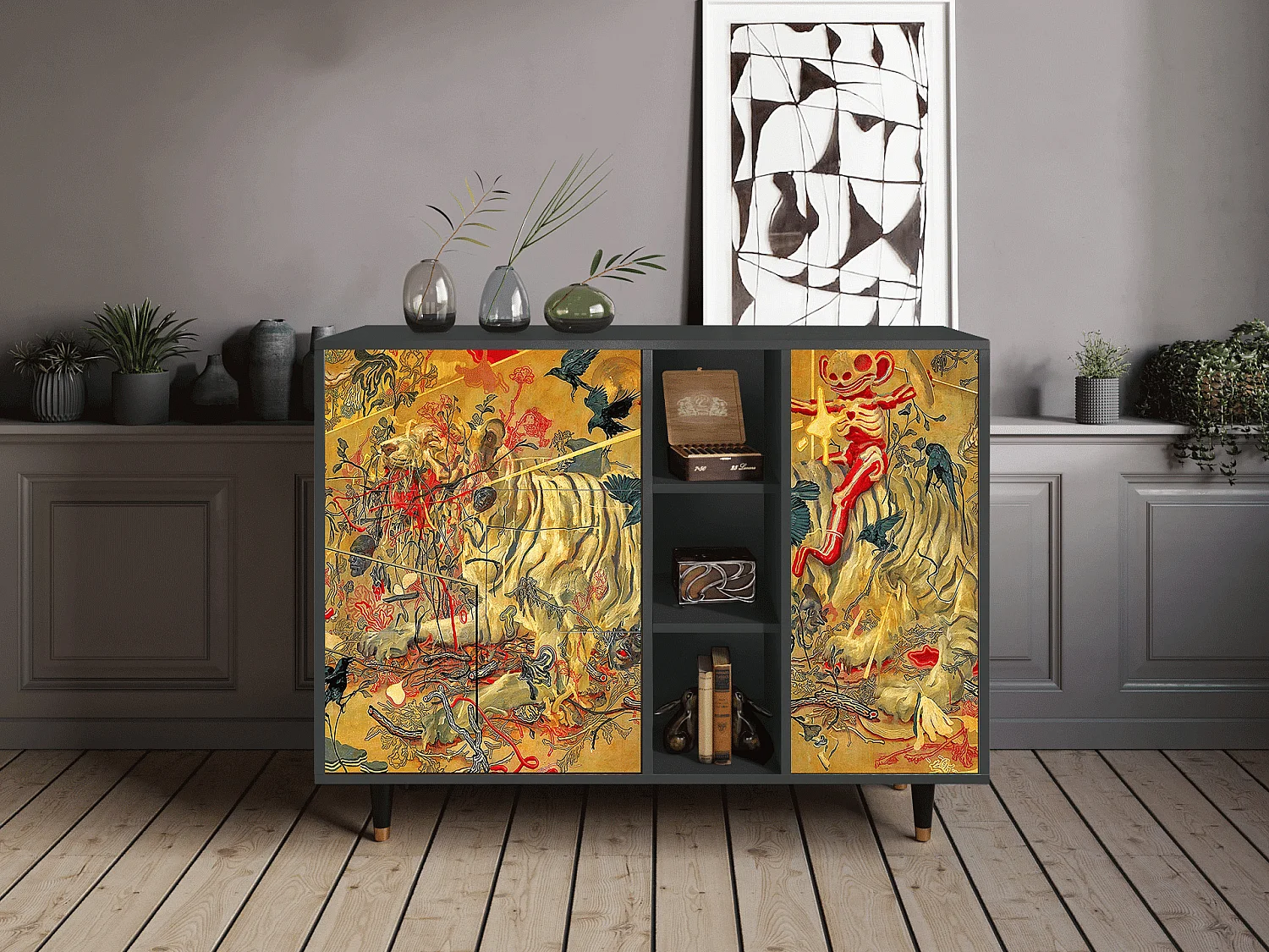 Buffet - 125x98x48 cm - BS2 - Blood by James Jean, Anthracite