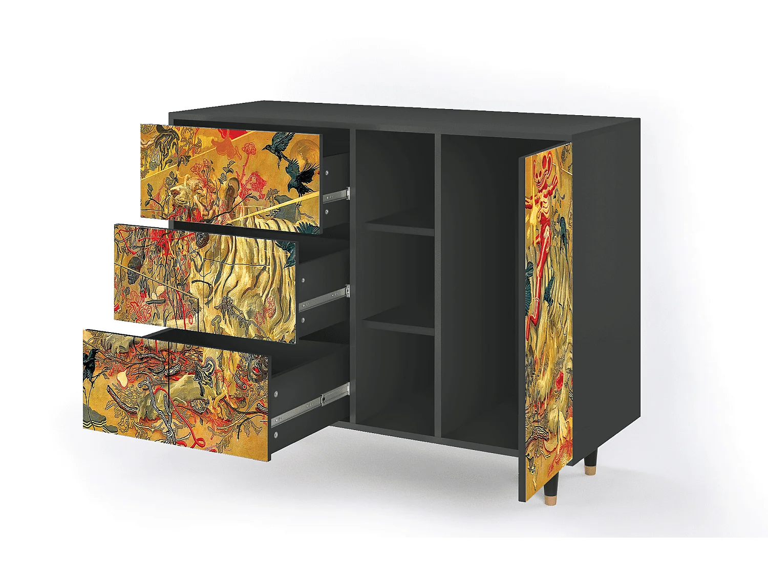 Buffet - 125x98x48 cm - BS2 - Blood by James Jean, Anthracite