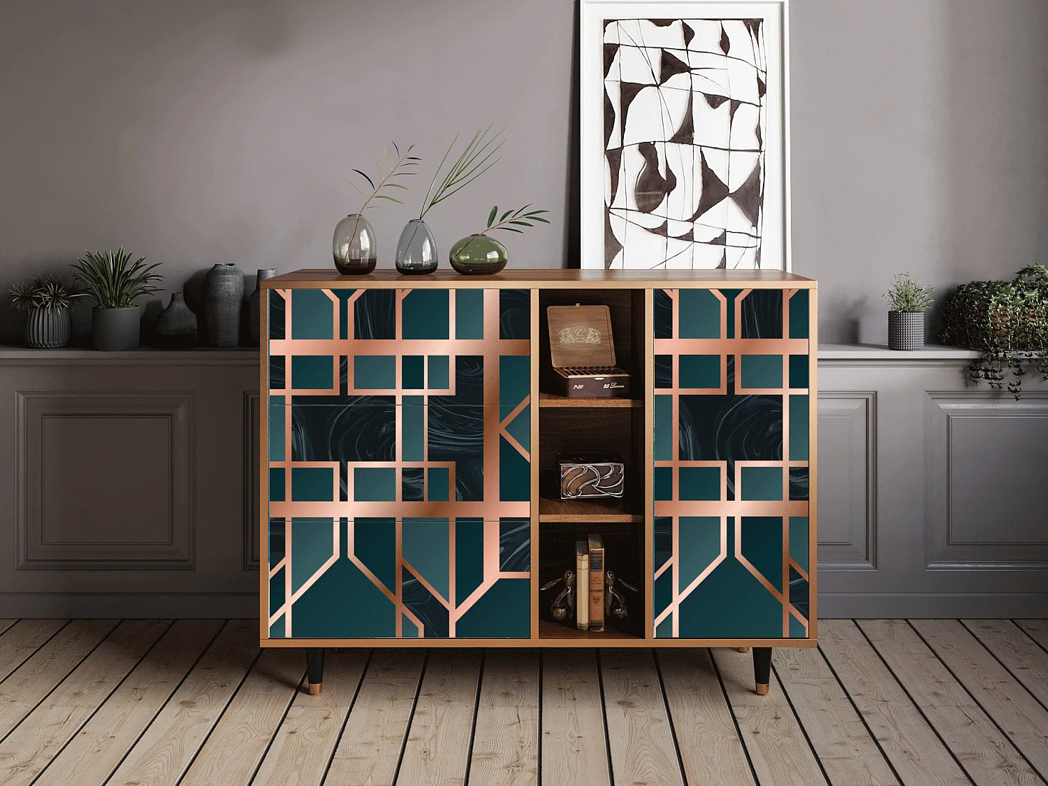 Buffet - 125x98x48 cm - BS2 - Emerald Metro, Noyer