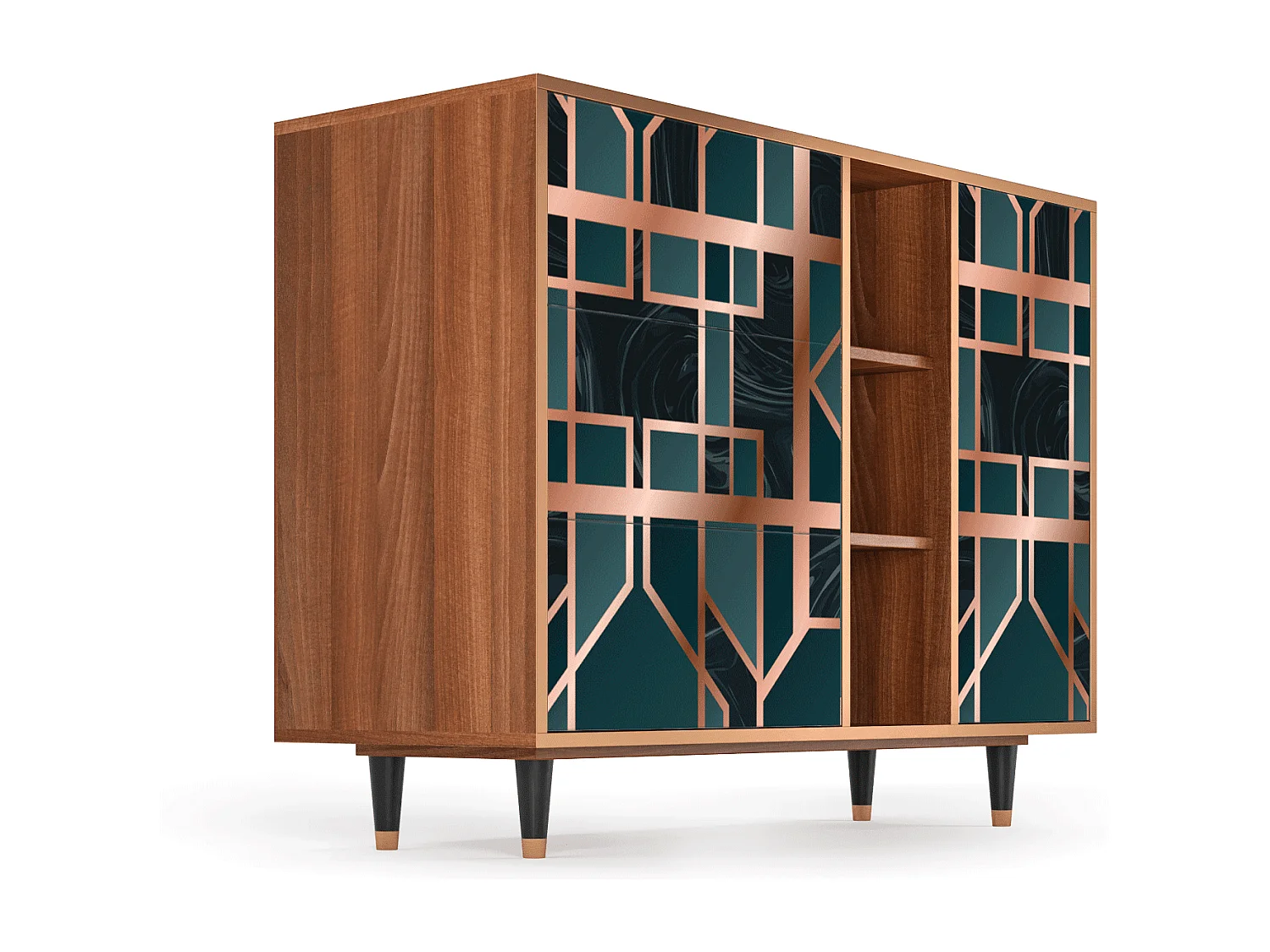 Buffet - 125x98x48 cm - BS2 - Emerald Metro, Noyer