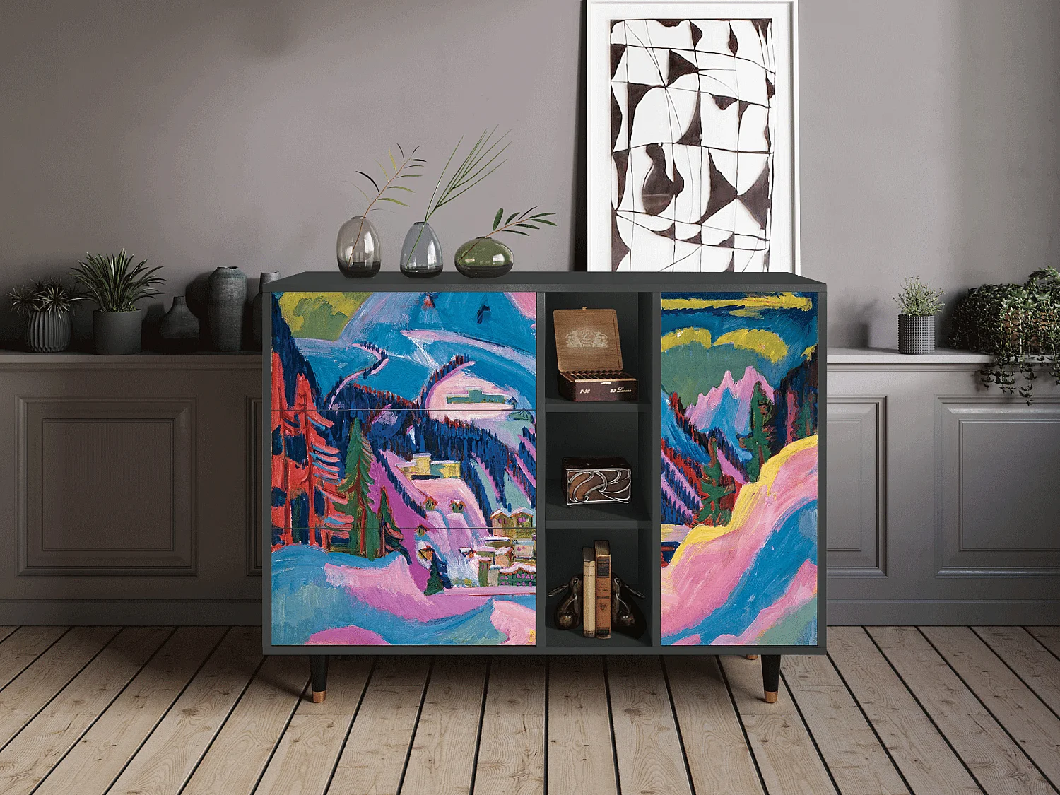 Buffet - 125x98x48 cm - BS2 - Davos Winter, Anthracite