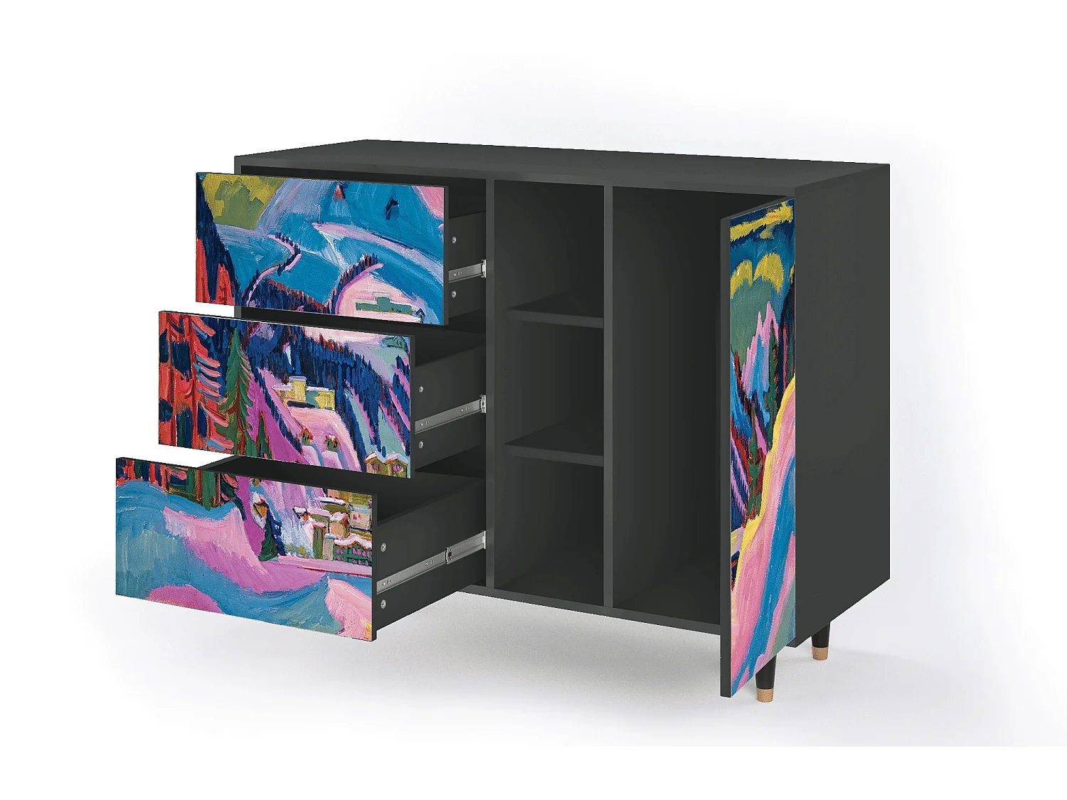 Buffet - 125x98x48 cm - BS2 - Davos Winter, Anthracite