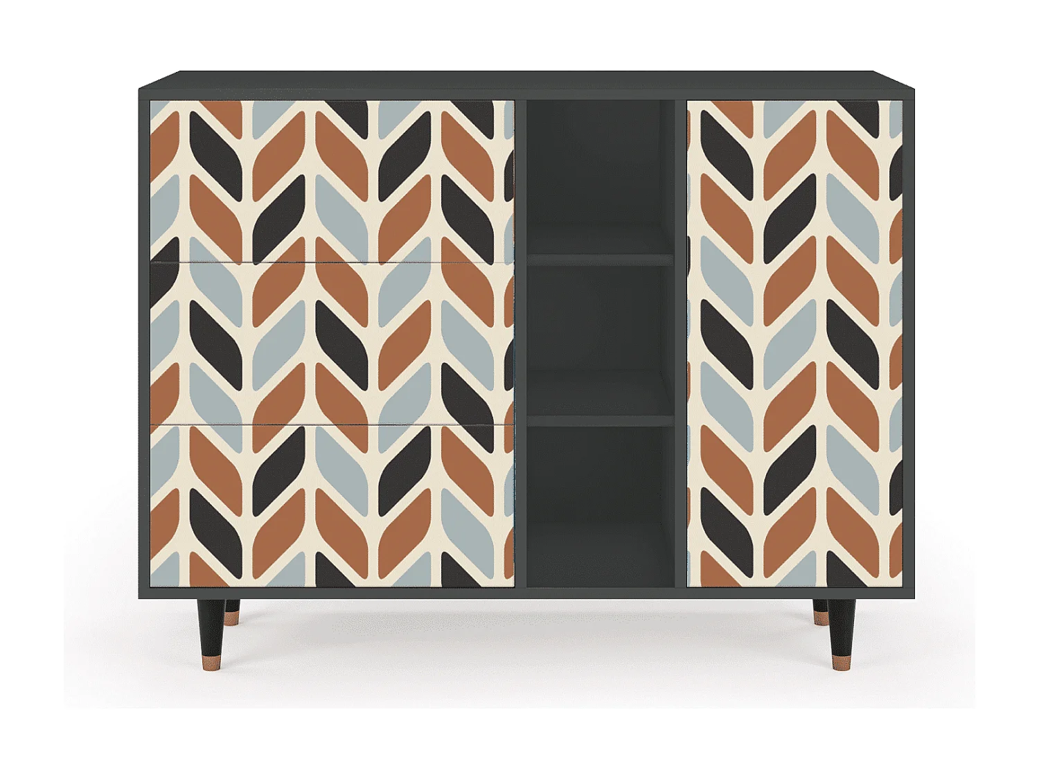 Buffet - 125x98x48 cm - BS2 - Beige Laure, Anthracite