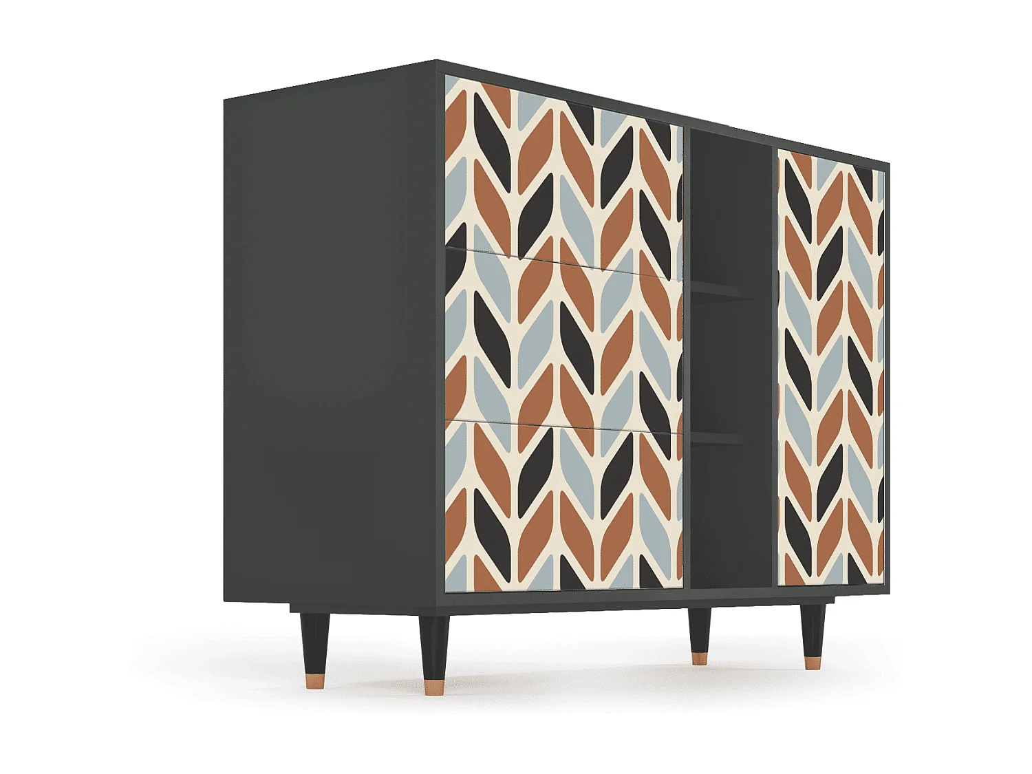 Aparador - 125x98x48 cm - BS2 - Beige Laure, Antracite