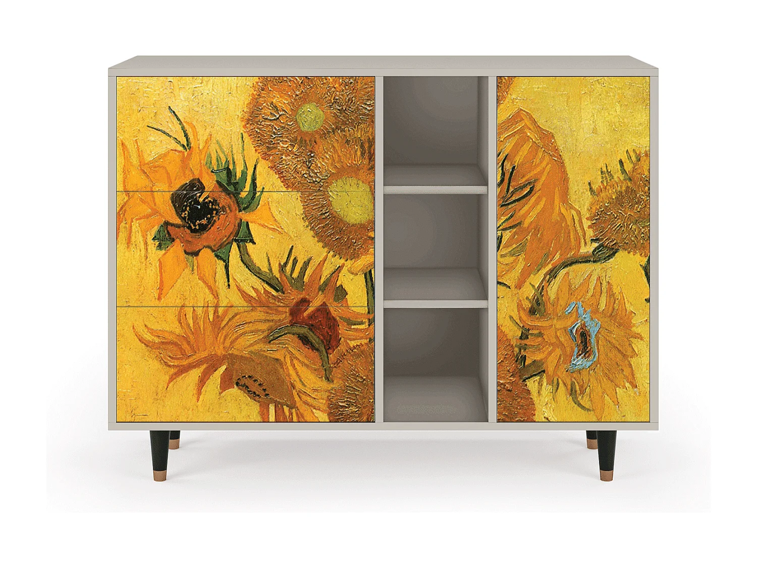 Sideboard - 125x98x48 cm - BS2 - Sunflowers, Sand