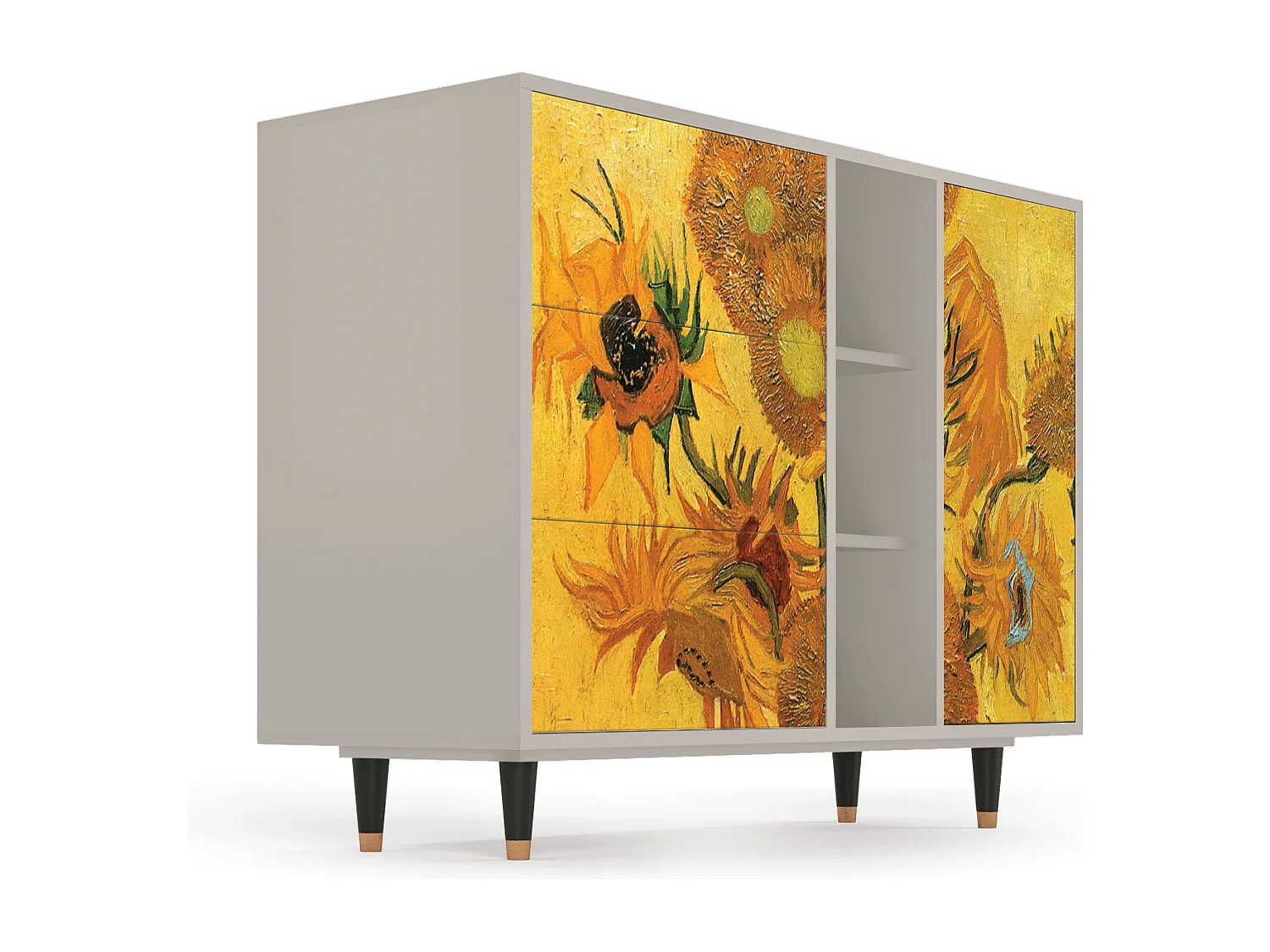 Sideboard - 125x98x48 cm - BS2 - Sunflowers, Sand
