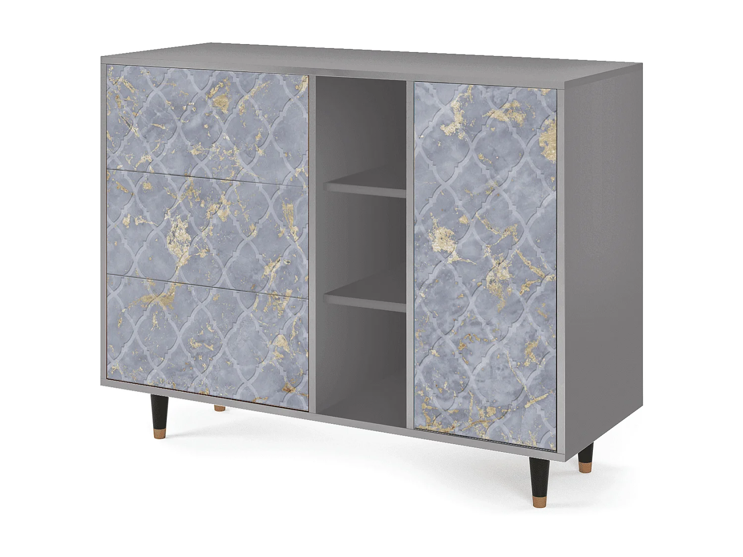 Dressoir - 125x98x48 cm - BS2 - Golden Smoke, Grijs