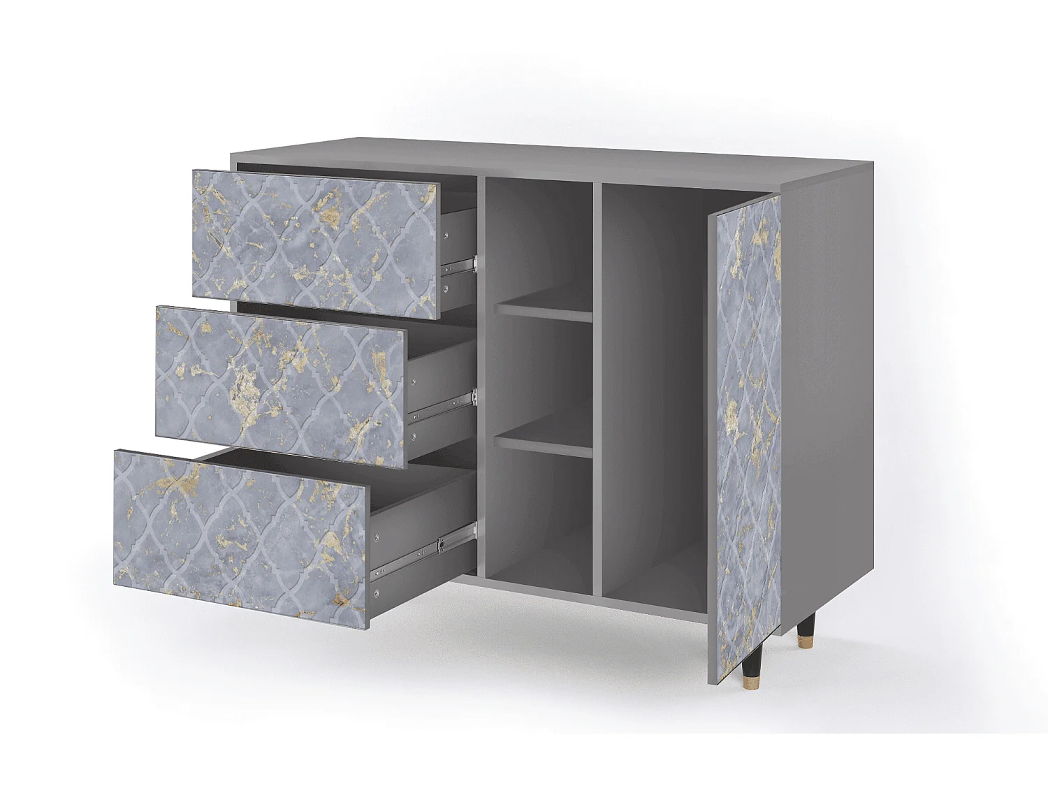 Dressoir - 125x98x48 cm - BS2 - Golden Smoke, Grijs