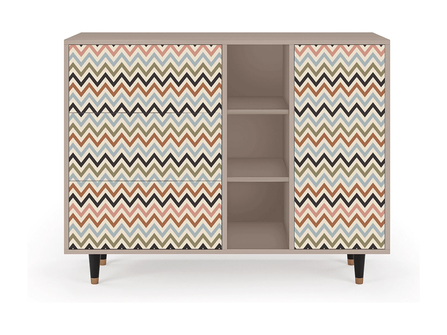 Dressoir - 125x98x48 cm - BS2 - Bright Ripple, Latte