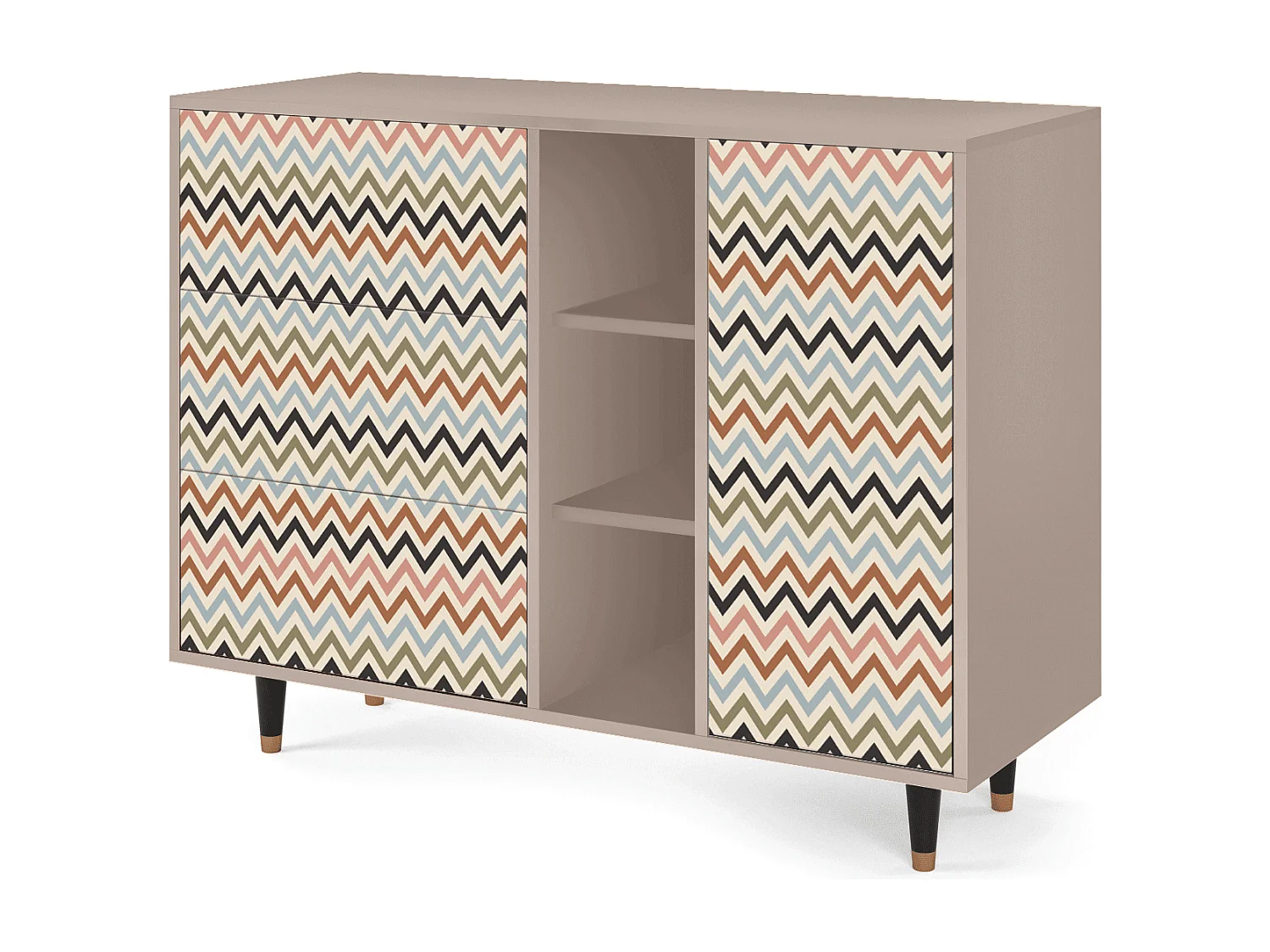 Dressoir - 125x98x48 cm - BS2 - Bright Ripple, Latte