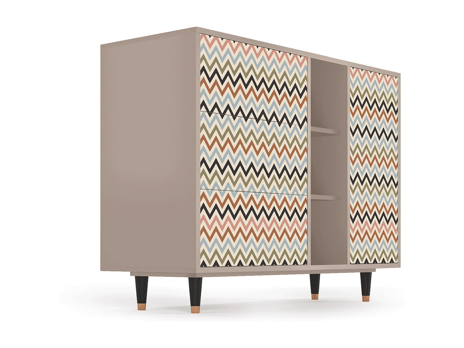 Kredens - 125x98x48 cm - BS2 - Bright Ripple, Latte