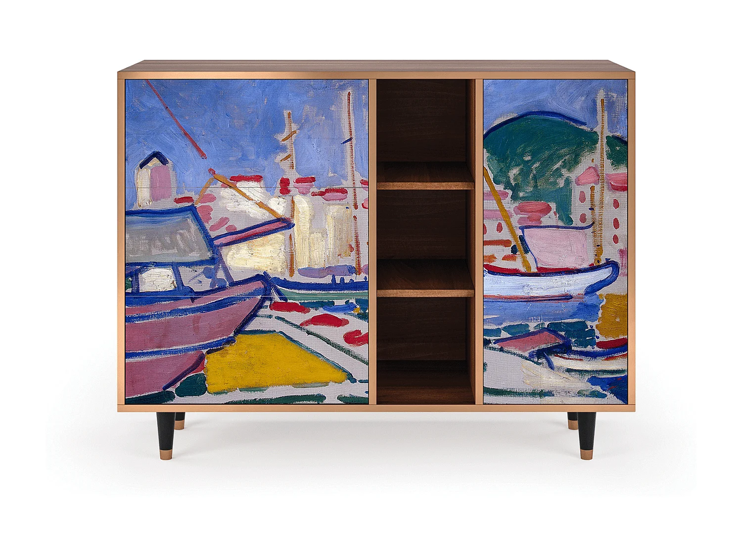 Buffet - 125x98x48 cm - BS2 - The Port of Collioure , Noyer