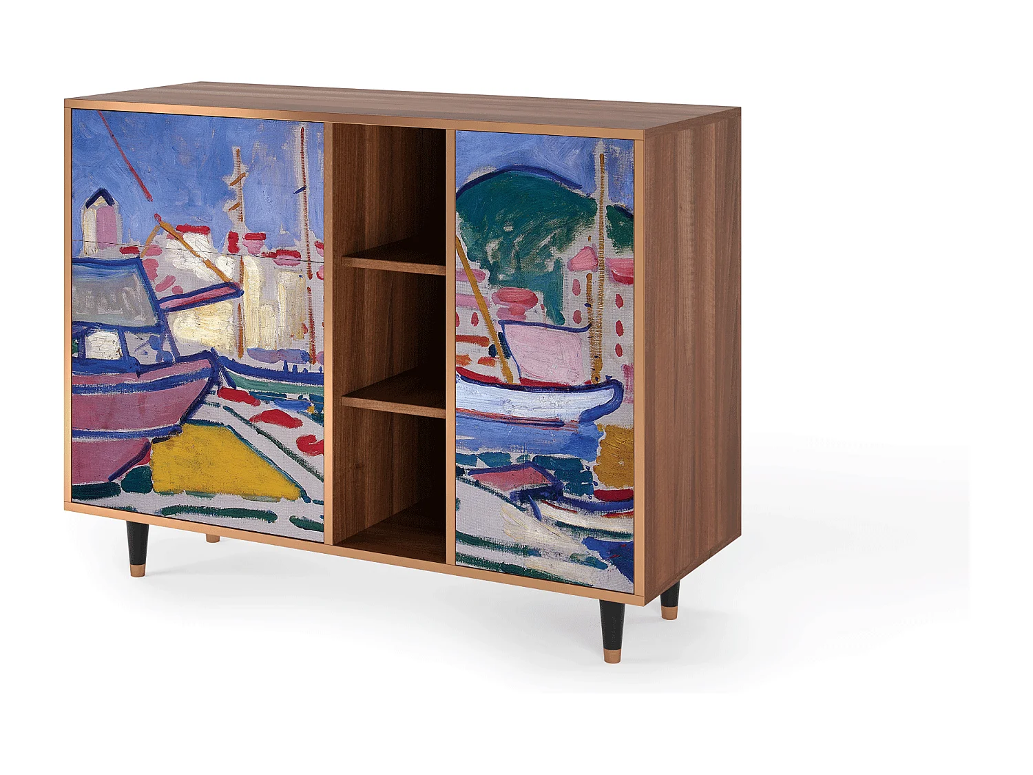 Buffet - 125x98x48 cm - BS2 - The Port of Collioure , Noyer