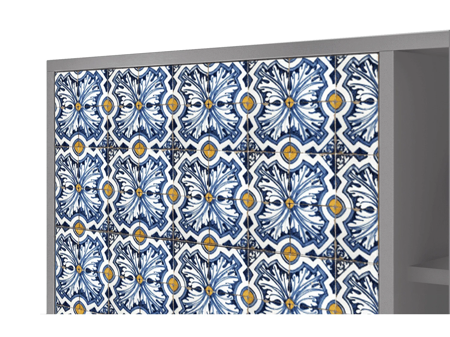 Kredens - 125x98x48 cm - BS2 - Lovely Cornflowers, Szary