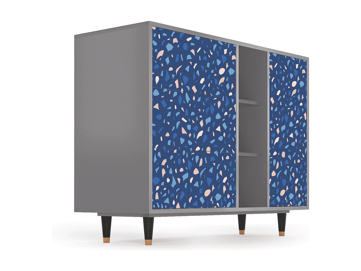 Dressoir - 125x98x48 cm - BS2 - Soap Whirpool, Grijs