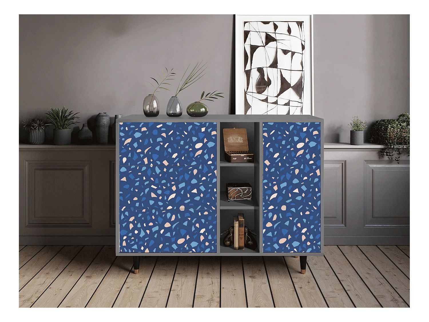 Buffet - 125x98x48 cm - BS2 - Soap Whirpool, Gris