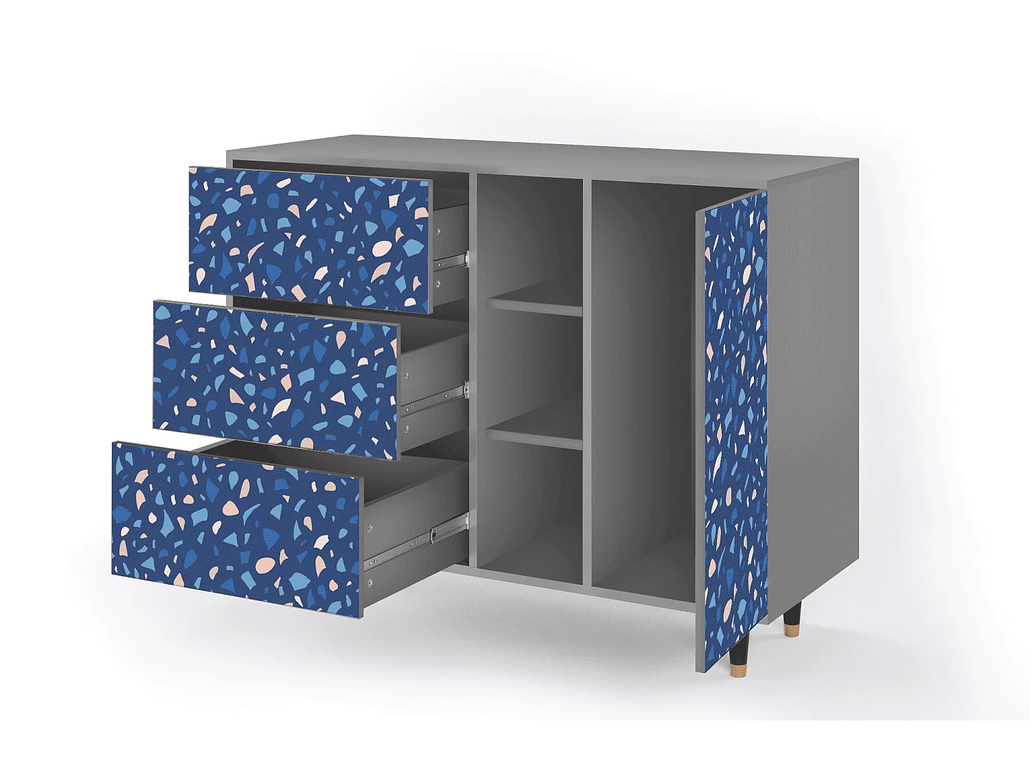 Buffet - 125x98x48 cm - BS2 - Soap Whirpool, Gris