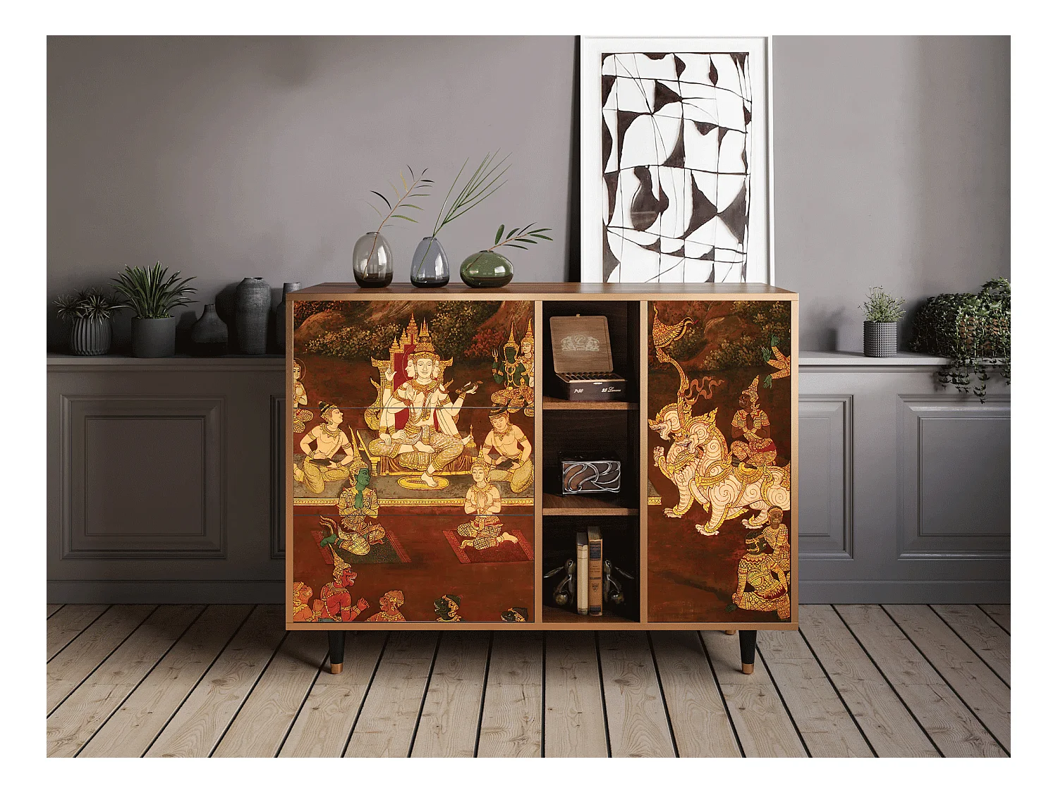 Buffet - 125x98x48 cm - BS2 - Malyavan, Noyer