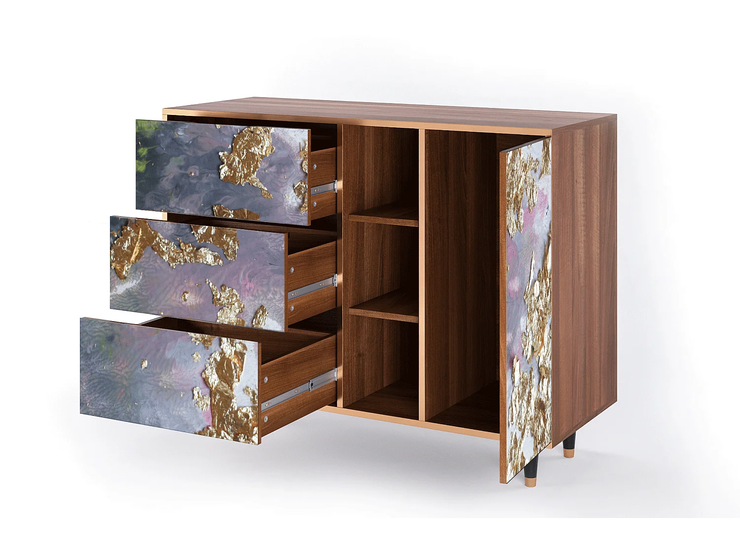 Buffet - 125x98x48 cm - BS2 - Planet Earth, Noyer