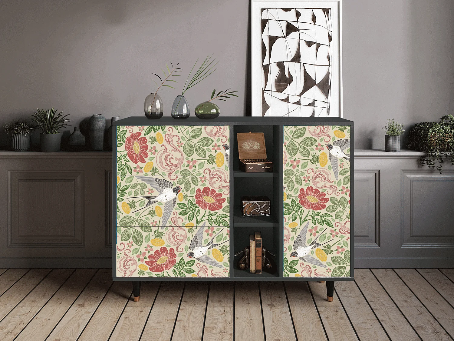 Buffet - 125x98x48 cm - BS2 - Spring Swallow, Anthracite